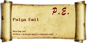 Palya Emil névjegykártya